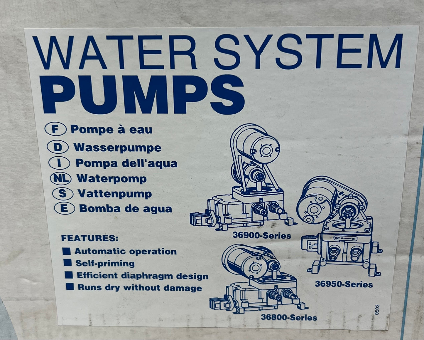 Jabsco 36950 Fresh Water System Pump