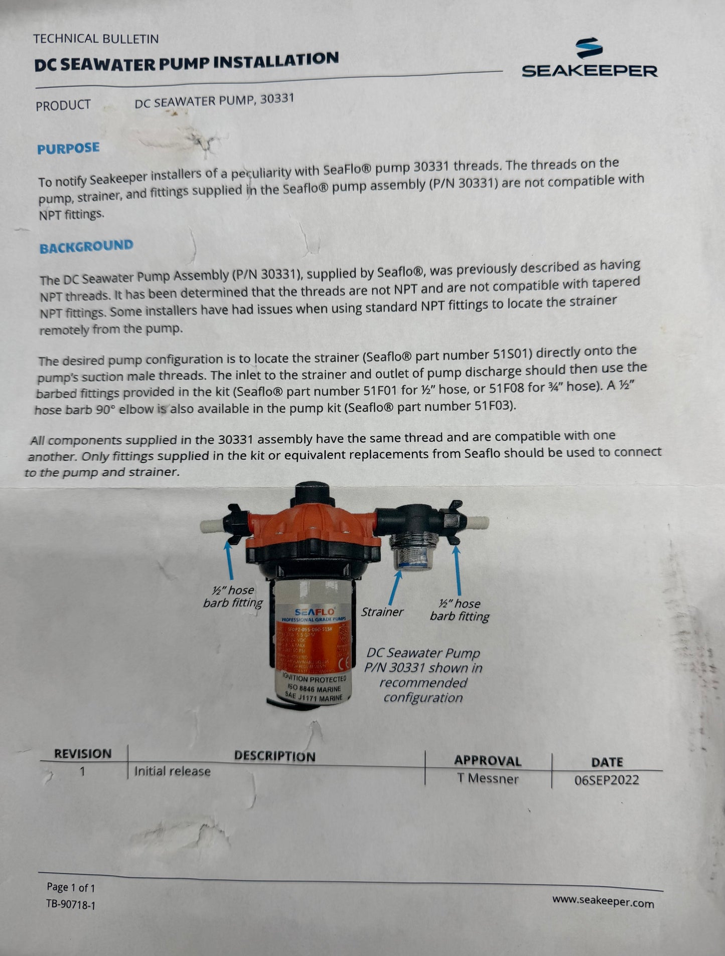 Seaflo 24V DC Seawater Pump